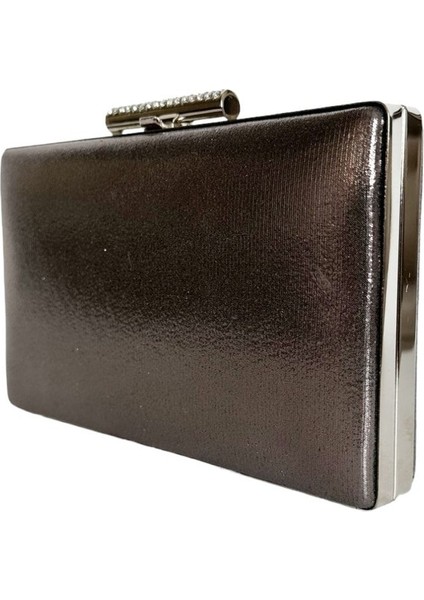 Platin Antrasit Gri Renk Taşlı Kasa Abiye Çanta Gece Çantası Düğün Nişan Çantası El Çantası fırsatları