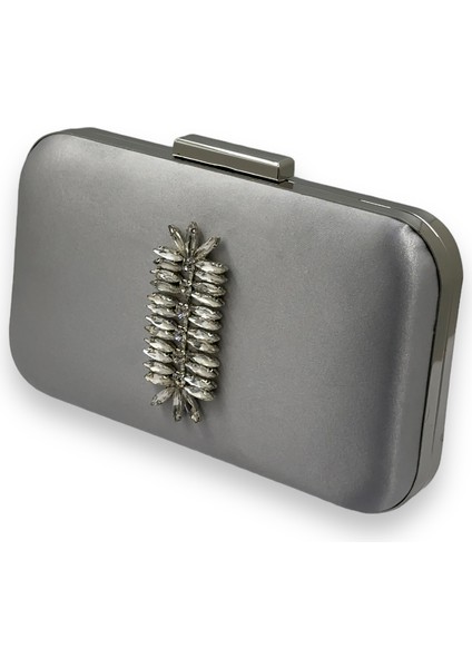 Gümüş Gri Renk Saten Gümüş Kasalı Gümüş Taşlı Abiye Çanta Gece Çantası Düğün Nişan Portföy fiyatları