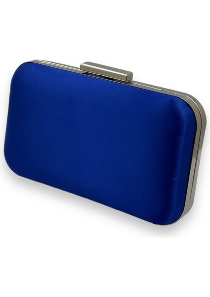 Saks Mavisi Renk Saten Gümüş Kasalı Abiye Çanta Gece Çantası Düğün Nişan Portföy fiyatları