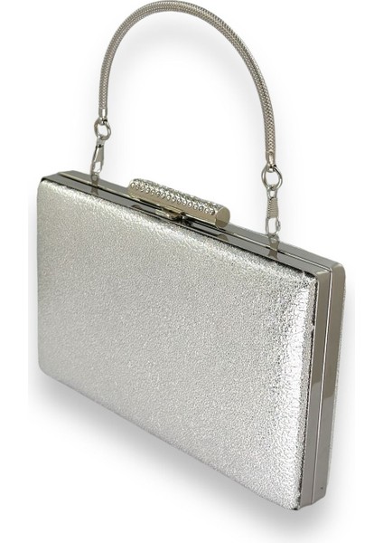 Kristal Desenli Gümüş Mat Deri Metal Saplı Abiye Çanta Gece Çantası Kına Düğün Nişan Çantası fiyatları