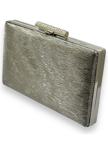 Antrasit Gri Renk Lazer Su Yolu Desenli Abiye Çanta Gece Çantası Düğün Nişan Kına Çantası fiyatları