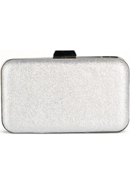 Gümüş Lame Renk Simli Kumsim Abiye Çanta Gece Çantası Düğün Çantası El Çantası