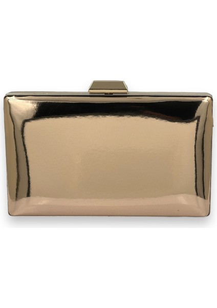 Rose Gold Ayna Rugan Abiye Çanta Gece Çantası Kına Düğün Nişan Balo Davet