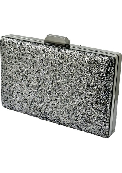 Antrasit Gri Renk Pullu Pul Payet Çanta Gece Çantası Abiye Çanta Portföy Clutch fiyatları