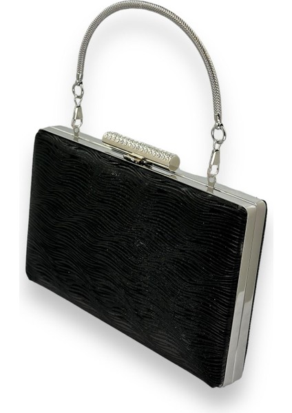 Siyah Renk Lazer Su Yolu Desenli Abiye Çanta Gece Çantası Düğün Nişan Kına Çantası fiyatları