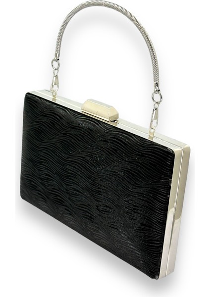 Siyah Renk Lazer Su Yolu Desenli Abiye Çanta Gece Çantası Düğün Nişan Kına Çantası fiyatları