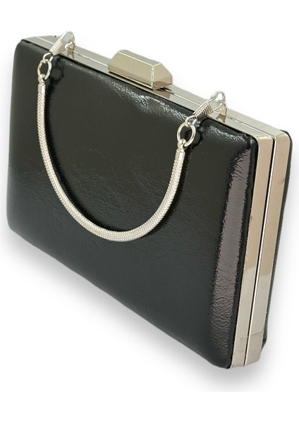 Siyah Renk Kırışık Rugan Abiye Çantası Gece Çantası Düğün Nişan Kına Çantası fırsatları