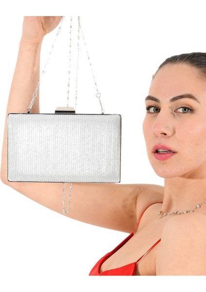 Gümüş Lame Renk Simli Abiye Çanta Gece Çantası Nişan Düğün Çantası fiyatları