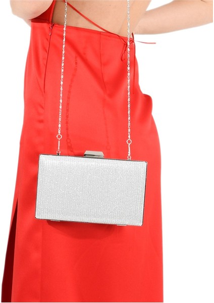 Gümüş Lame Renk Simli Abiye Çanta Gece Çantası Nişan Düğün Çantası modelleri