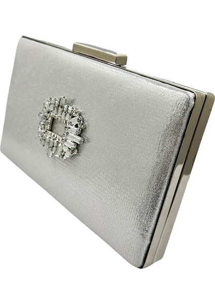Gümüş Lame Renk Saten Kasalı Gümüş Taşlı Abiye Çanta Gece Çantası Düğün Nişan Portföy fiyatları