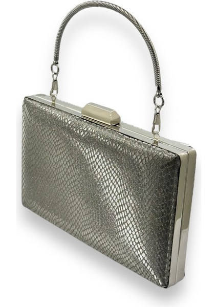 Antrasit Gri Renk Lazer Desenli Abiye Çanta Gece Çantası Düğün Nişan Kına Çantası Portföy Clutch fiyatları