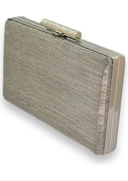 Platin Renk Ithal Lazer Desenli Çizgili Abiye Gece Çantası Nişan Düğün Davet Balo fiyatları