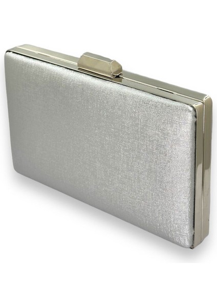 Gümüş Gri Lame Çizilmez Mat Deri Metal Kasalı Abiye Çanta Nişan Düğün Mezuniyet fiyatları