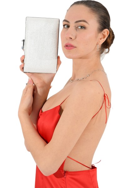 Sedef Ekru Inci Beyazı Renk Simli Abiye Çanta Gece Çantası Nişan Düğün Çantası modelleri