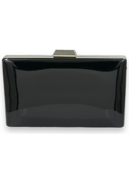 Siyah Renk Ayna Rugan Abiye Çanta Gece Çantası Kına Düğün Nişan Balo Davet