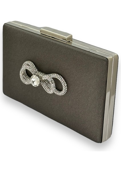 Antrasit Gri Platin Renk Çizilmeyen Saten Gümüş Taşlı Abiye Çanta Düğün Nişan Çantası fiyatları