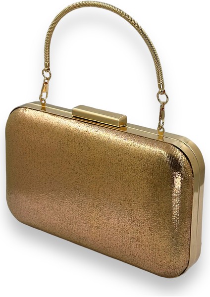 Rose Gold Renk Metal Saplı Abiye Gece Çantası Düğün Nişan Mezuniyet Çantası fiyatları