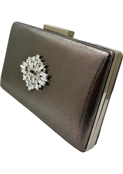 Antrasit Gri Platin Renk Gümüş Kasalı Gümüş Taşlı Abiye Çanta Gece Çantası Düğün Nişan Portföy fiyatları