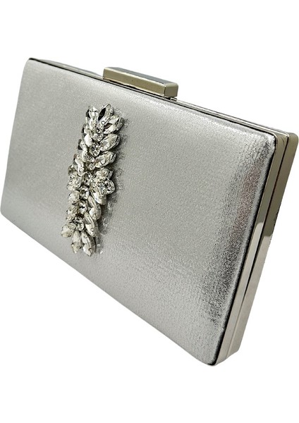 Gümüş Lame Renk Gümüş Kasalı Gümüş Taşlı Abiye Çanta Gece Çantası Düğün Nişan Portföy fiyatları