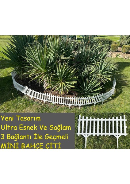 10 Adet Yeni Tasarım Mini Bahçe Çiti Dekoratif Esnek Plastik Çit Peyzaj Koruma Çiti 580-36 cm
