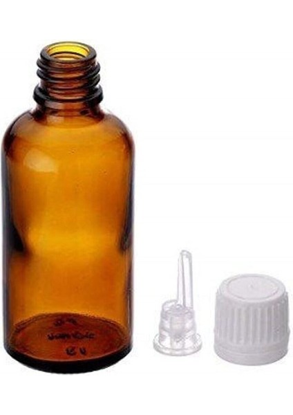 Ambalaj 25 Adet- 50 ml - Damlatma Tıpalı Amber Cam Şişe - Damlalıklı Kapaklı