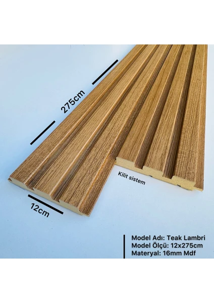 Polat Panel Mdf Lambri Beats Duvar Paneli 12CM x 275CM (4 Adet)