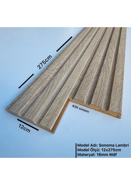 Mdf Lambri Beats Duvar Paneli 12CM x 275CM (4 Adet)