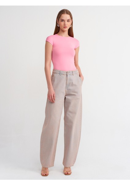 30856 Poliamid T-Shirt-Pembe modelleri