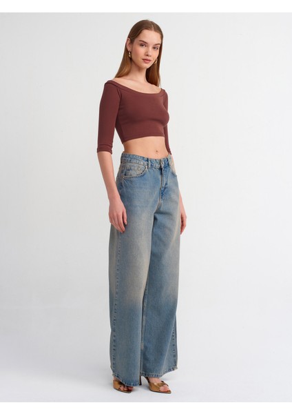 30937 Omuzları Açık Top-Kahve modelleri