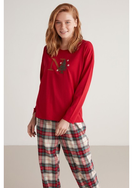 Ekoseli Pijama Takımı