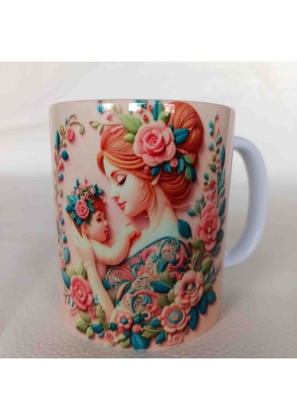 Mugs And Love Anneler Günü4 3D Baskı Büyük Boy Kupa