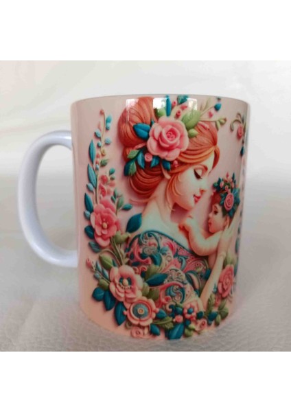 Mugs And Love Anneler Günü4 3D Baskı Büyük Boy Kupa