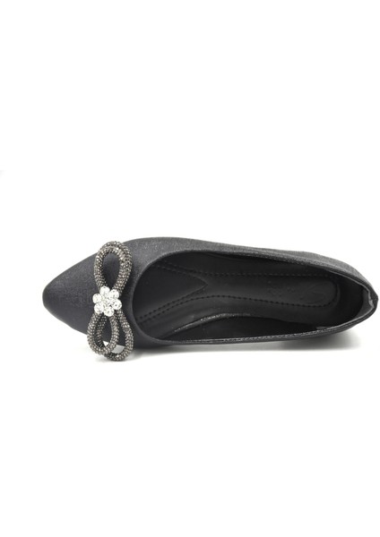 (Shoes) Taş Biye Toka Detaylı Günlük Kadın Babet Siyah fırsatları