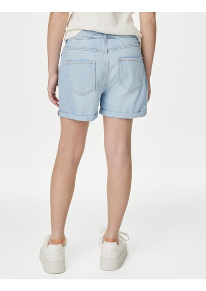 Saf Pamuklu Regular Fit Denim Şort (6-16 Yaş) fırsatları