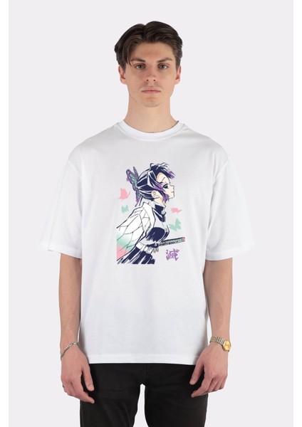 Beyaz Oversize T-Shirt Insect Pillar