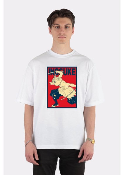 Beyaz Oversize T-Shirt Inosuke