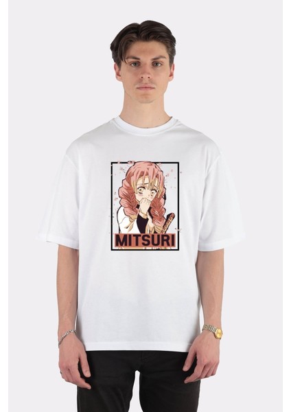 Beyaz Oversize T-Shirt The Love Pillar Of The Demon Slaying Corps Kimetsu No Yaiba