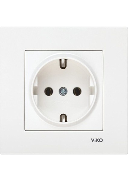 Karre Beyaz Topraklı Priz Çerçeveli