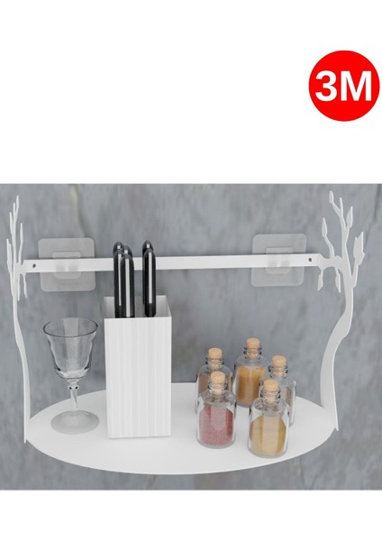 Yapışkanlı Beyaz Yaprak Desenli Banyo Düzenleyici, Mutfak Düzenleyici, Banyo Organizer 3m Yapışkanlı Tasarım MT85B