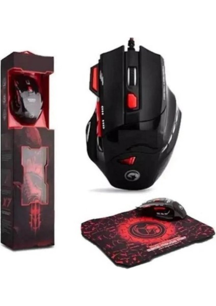 Profesyonel Işıklı Gamer Oyuncu Mouse + Mousepad Kaymaz Hassasiyet Kontrollü Gaming Pro 1000/2400/4200 Dp G-2