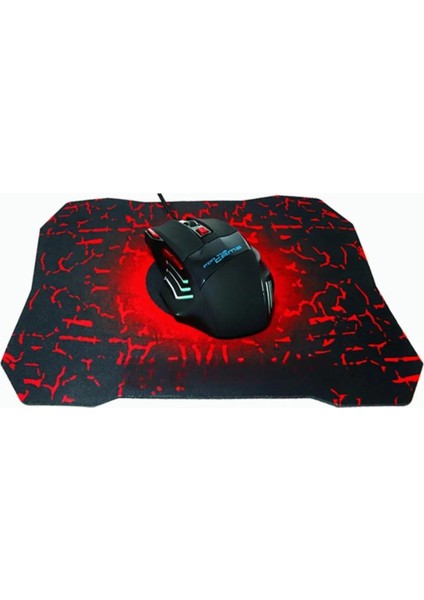 Profesyonel Işıklı Gamer Oyuncu Mouse + Mousepad Kaymaz Hassasiyet Kontrollü Gaming Pro 1000/2400/4200 Dp G-2
