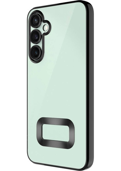 Case 4u Galaxy A55 Kılıf Kamera Korumalı Logo Gösteren Omega Kapak Siyah