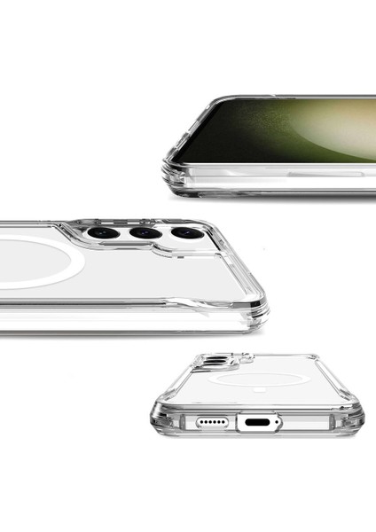 Galaxy S24 Kılıf Magsafe Şarj Özellikli T-Max Magsafe Kapak Şeffaf fırsatları