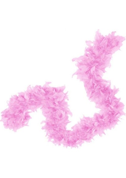 Pembe Renk Kabarık Tüylü Otriş Boa Dekorasyon Tüy 180 cm