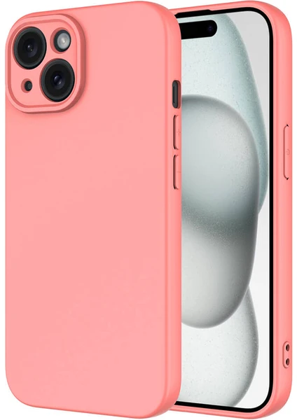 Case 4u Apple iPhone 15 Plus Uyumlu Kılıf Kamera Korumalı Içi Kadife Logosuz Mara Lansman Silinebilir Kılıf Pembe