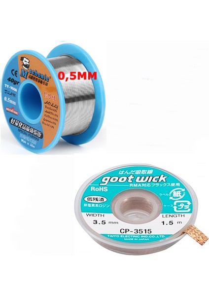 Mchanic Soldering Lehim Teli 0,5mm Toplama Emme Teli Seti CP3515 Ikili