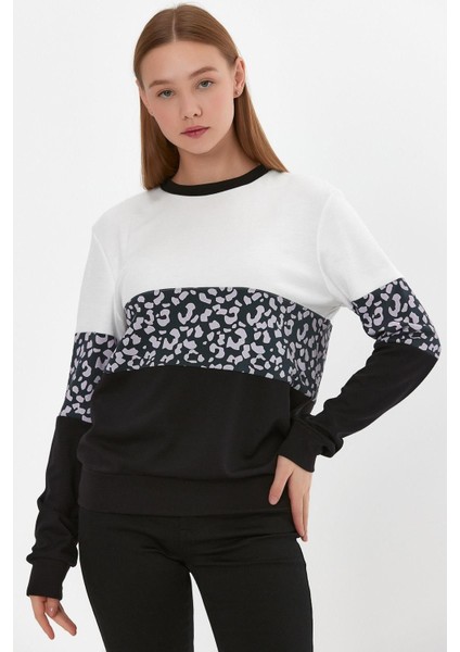 Leopar Desenli Sweatshirt (B23-26500)