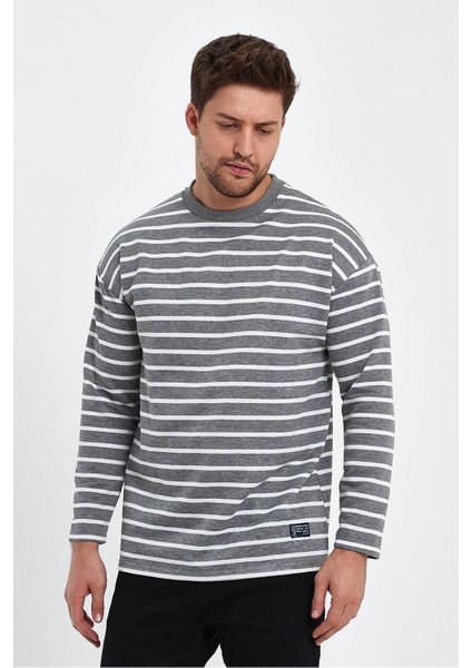 Alexander Gardi  Çizgili Comfort Fit Basic Sweatshirt (B23-00158)