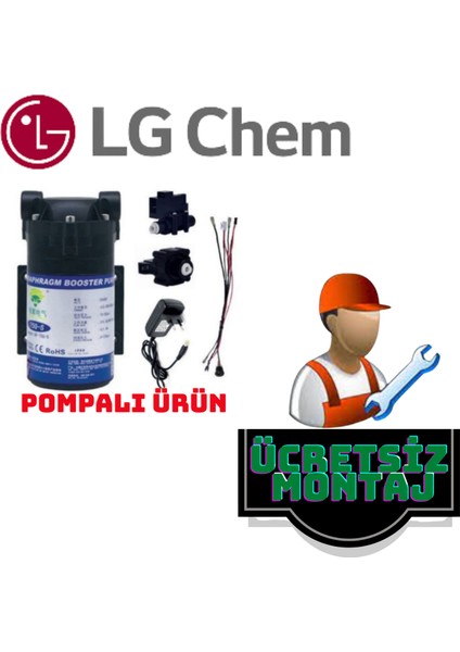 Lg Chem Gold Plus Pompalı Beyaz Montaj Dahil 12 Litre 7 Filitre 14 Aşama Su Arıtma Cihazı