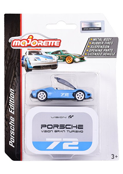 ( Oyuncak )  Majorette Porsche Deluxe Delux Araçlar Porsche Vision Gran Turismo 72 Mavi  (  1  Adet  )